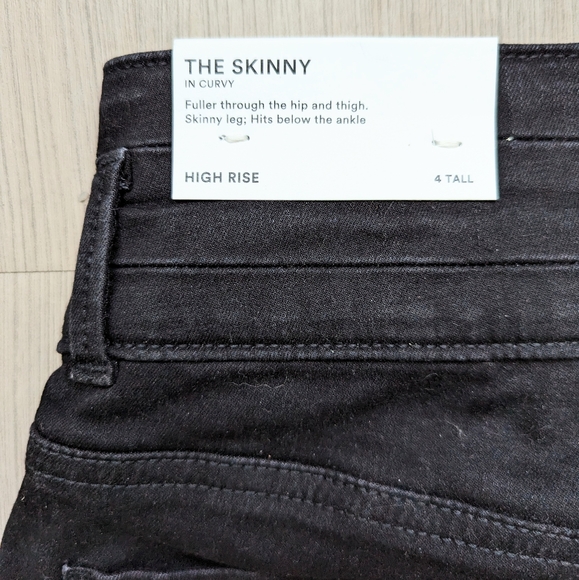 Ann Taylor Black High Rise Curvy Button Fly Tall Skinny Jeans - Picture 4 of 4